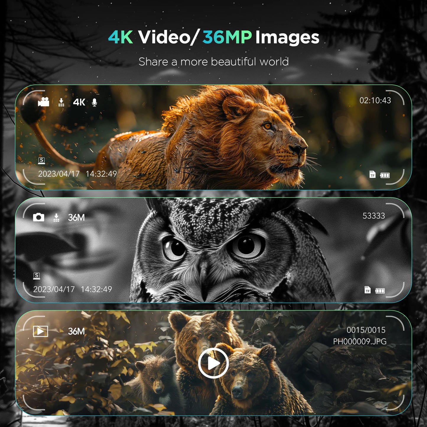 Rechargeable Night Vision Binoculars 8X Digital Zoom 2600mAh Full Darkness 400M Hunting Telescope 4K Infrared Nightvision Goggle