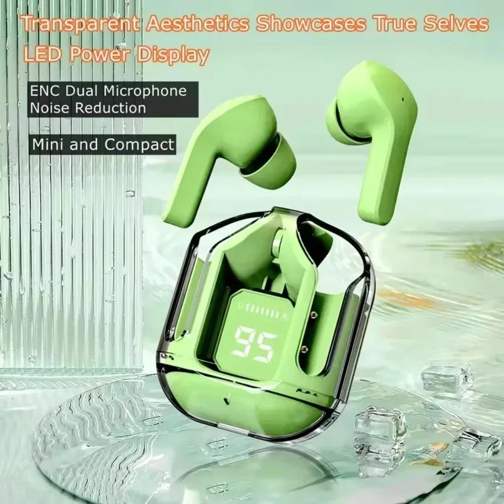 Transparent Crystal ENC Noise cancelling Earphones & Headphones Auriculare inalambrico Gaming Air 31 TWS Wireless Earbuds