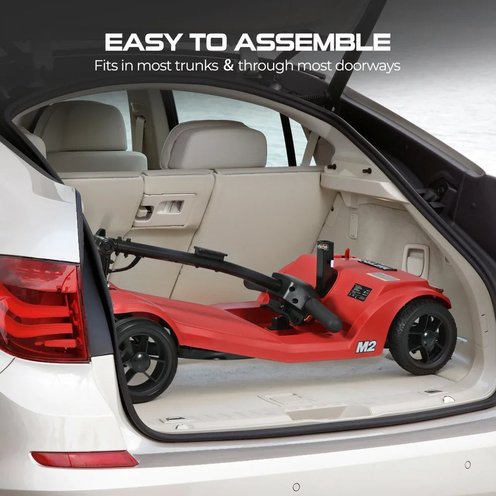 4 wheel mobility scooter 22.5AH Lithium Battery 20mile range 330bs LED light extension legroom Electric-magnetic brake system