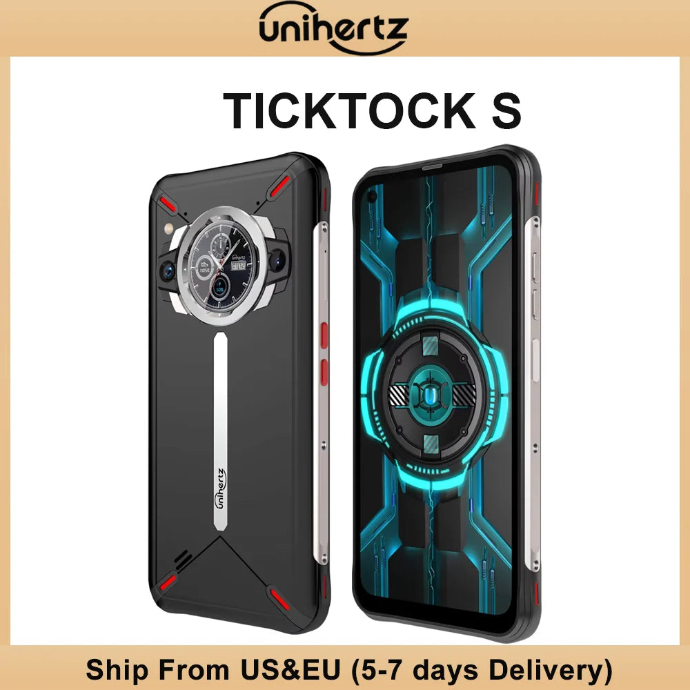 Unihertz Ticktock S Rugged 5G Smartphone 8GB 256GB Cell Phone 5200mAh Mobile Phone 64MP Camera 30W 6.53" Screen Dimensity 700