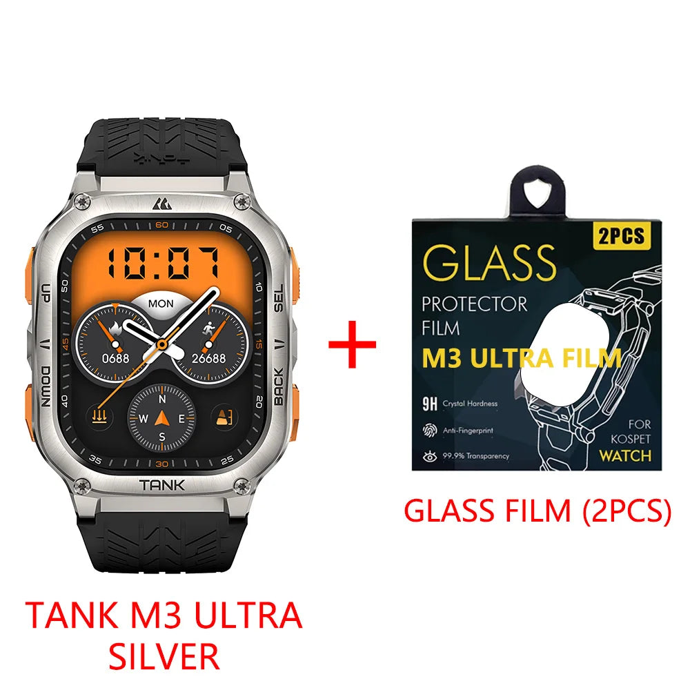 KOSPET TANK M3 Ultra GPS Smart Watch for Men 5ATM Waterproof Bluetooth Call Heart Rate Diving Skiing Hiking for Android iOS