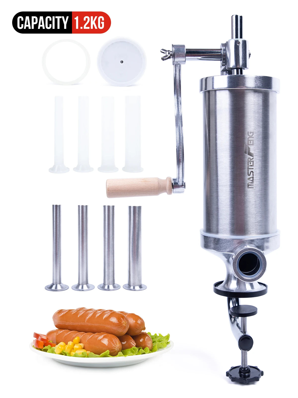 MASTER FENG Vertical Sausage Stuffer Homemade Manual Sausage Maker Sausage Meat Filling Machine