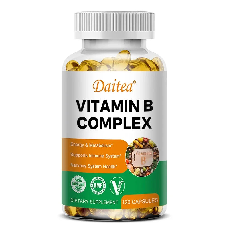 B Vitamin Supplements, Including Folic Acid and Biotin, To Support Heart and Nervous System Health, Energy Metabolism