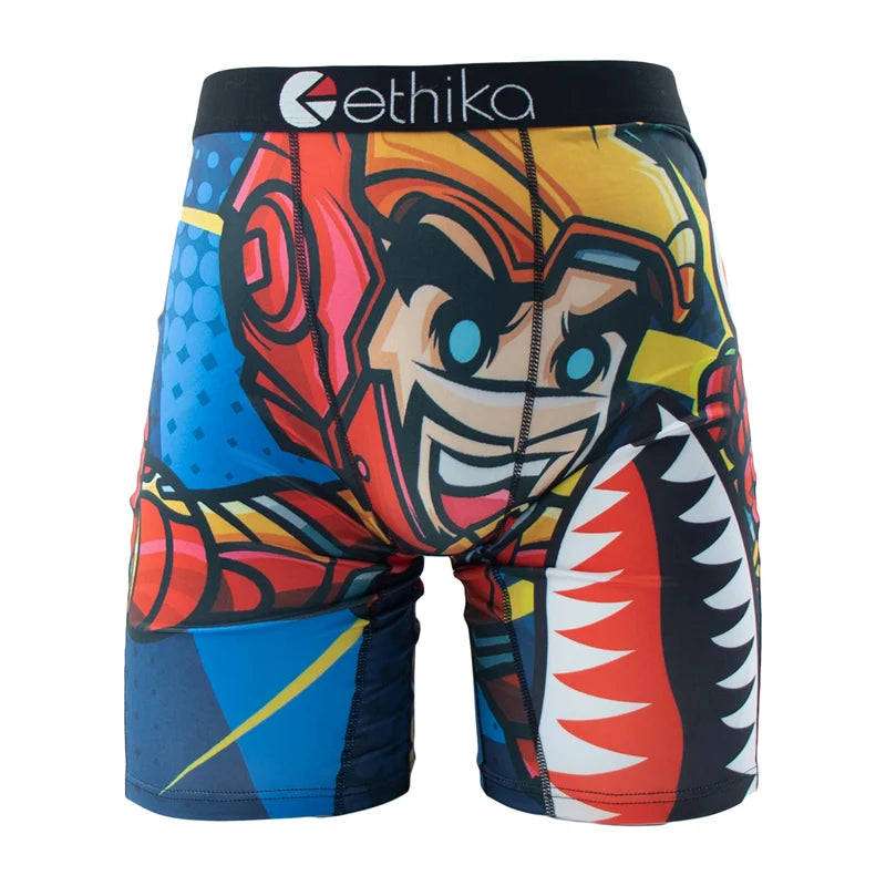 ETHIKA Men Underwear Boxers 1Pcs Sexy Breathable Mesh Crotch Man Swimming Underpants Plus Size Mens Panties Men's Boxers Briefs