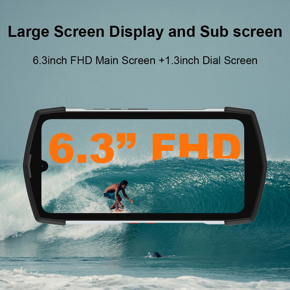 Unihertz Tick Tock 5G Rugged Smartphone Android 128GB 48MP Camera Cellphone 6000mAh Phone with Dual-Screen IP 68 Waterproof