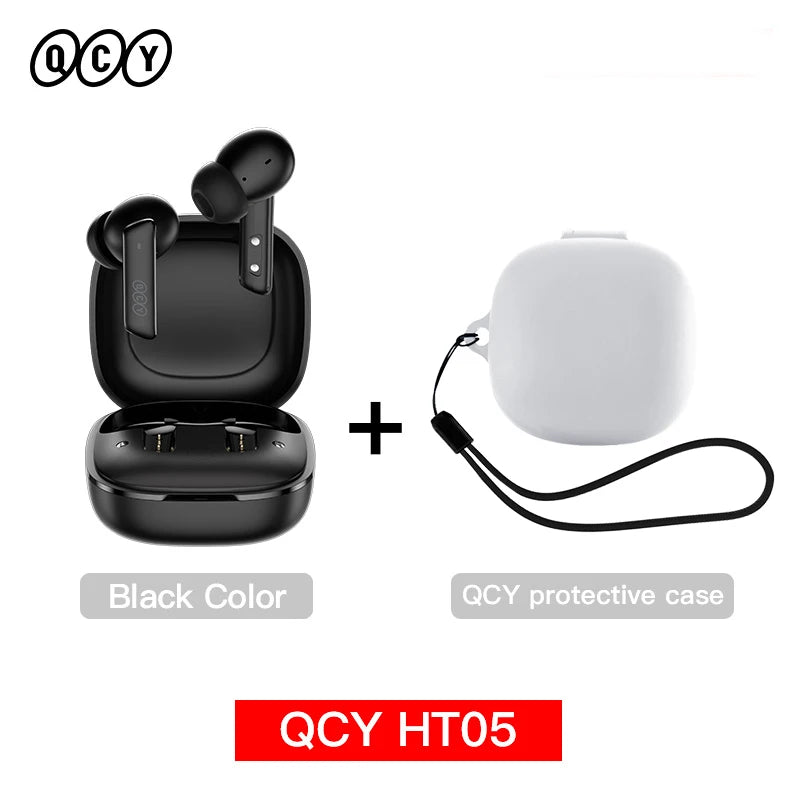 QCY HT05 ANC Wireless TWS Bluetooth 5.2 Earphones 40dB Active Noise Cancellation Headset in-Ear Mics Handfree Phone Earbuds