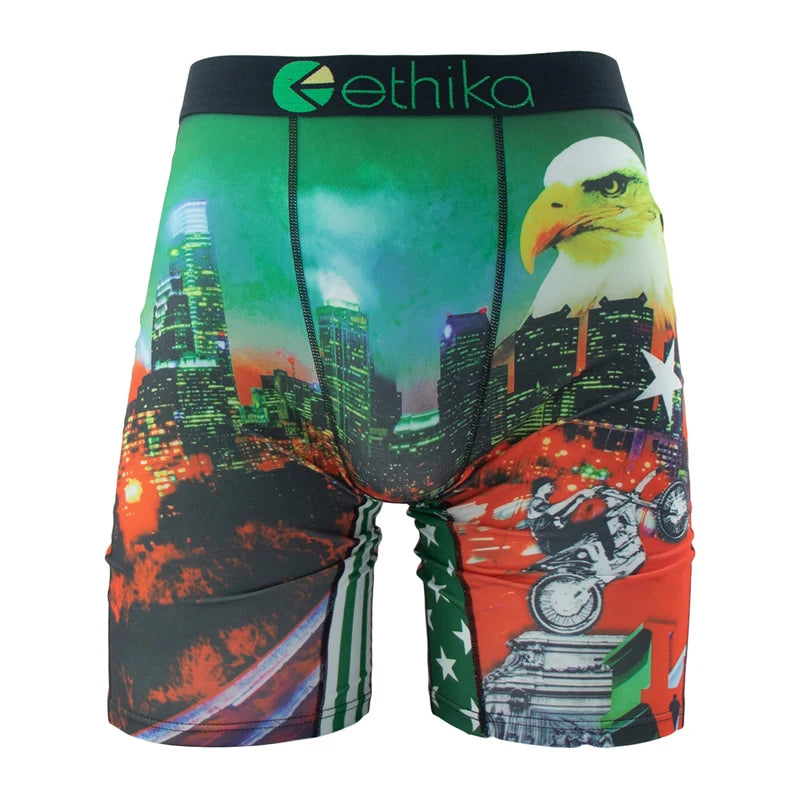 ETHIKA Men Underwear Boxers 1Pcs Sexy Breathable Mesh Crotch Man Swimming Underpants Plus Size Mens Panties Men's Boxers Briefs