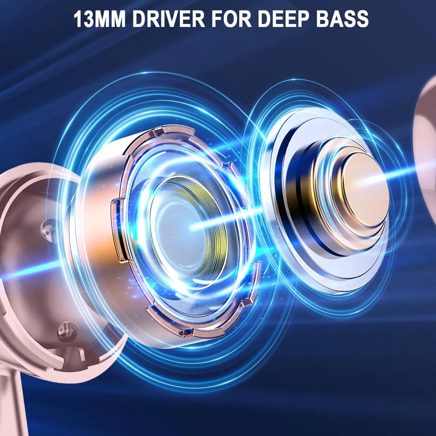 DRSAEC Wireless Earbuds, Bluetooth 5.3 Ear Buds LED Power Display Headphones, in-Ear Noise Cancelling Mic, 40H Playback.