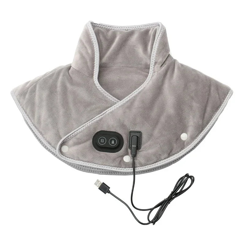 Electric Heating Shoulder Neck Pad Cervical Wrap Three Gear Thermal Compress Massager Vibration Shawl Warm Back Tool Relax Brace