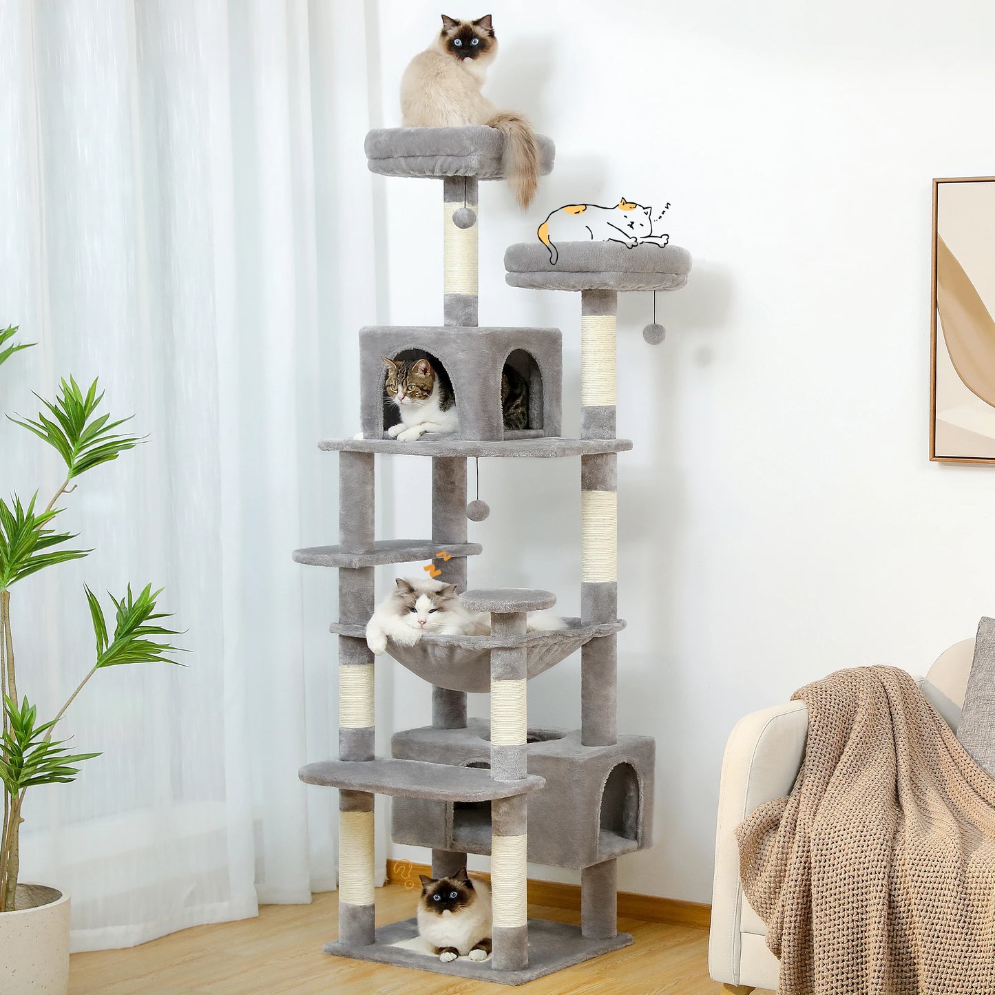 PAWZ Road Cat Tree and Tower With Sisal Scratching Posts