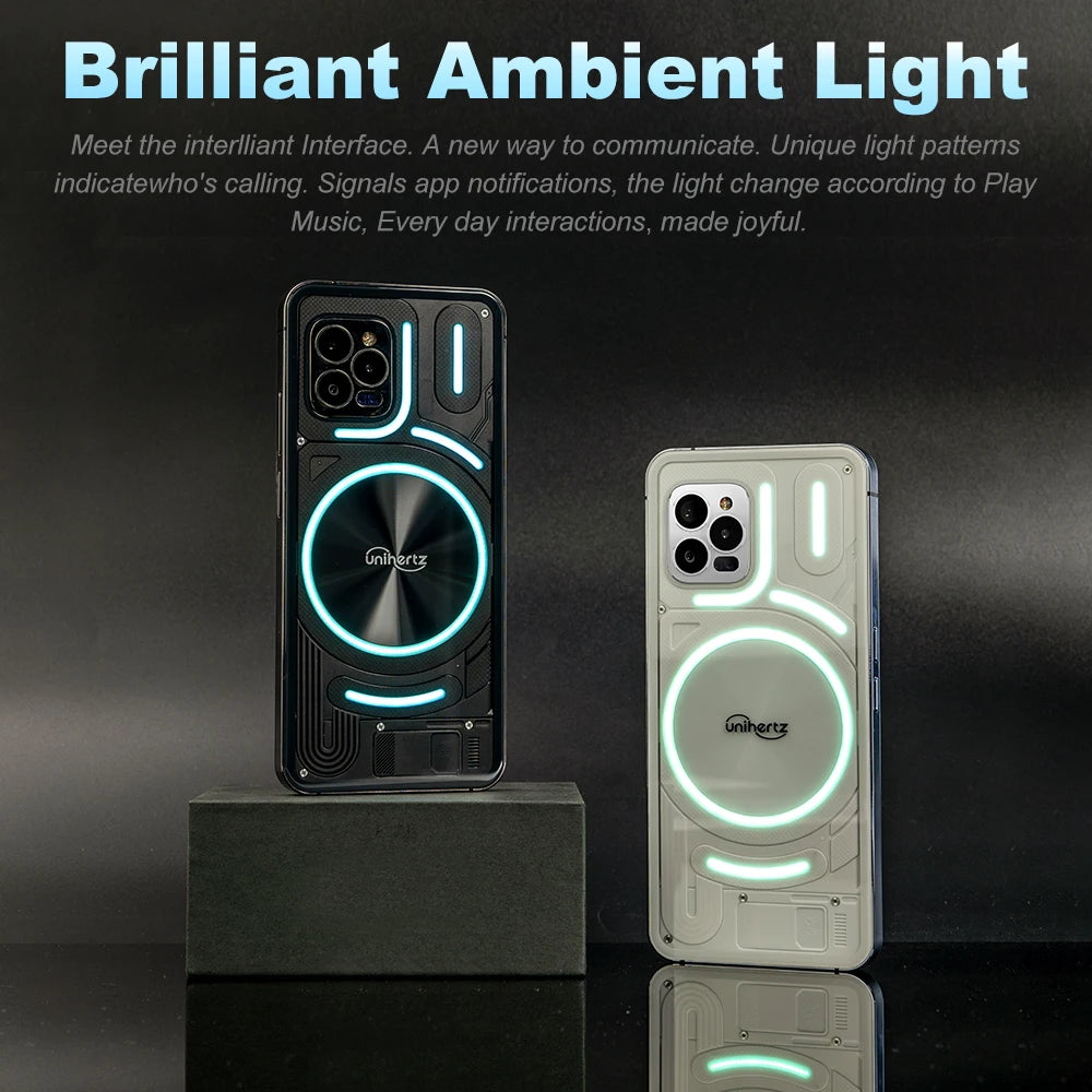 Unihertz Luna Smartphone Rhythm Ambient LED strip Music Phone 8GB RAM 256GB ROM 108MP G99 Mobile Phone Night Vision Cellphone