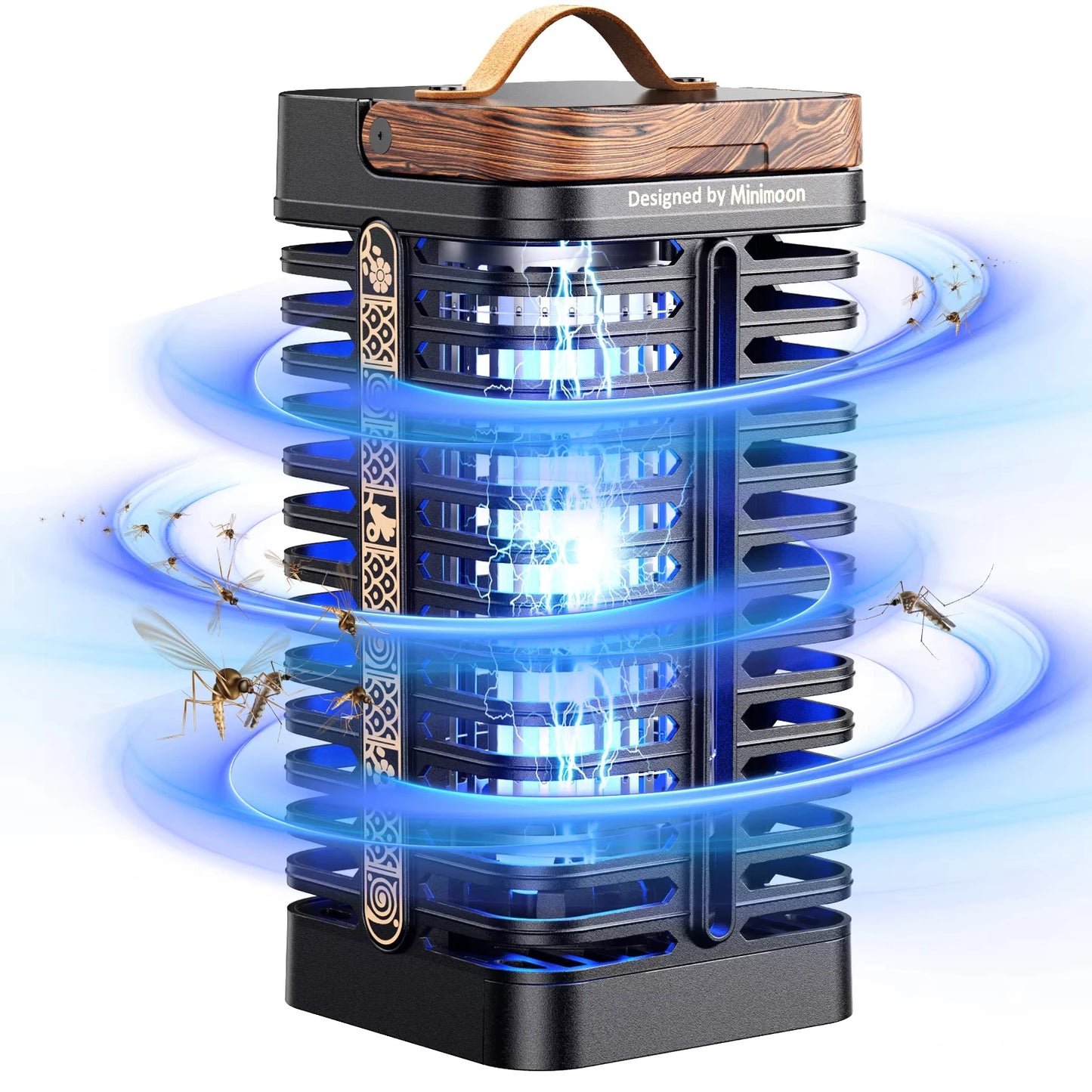 Minimoon Bug Zapper Outdoor 4200V High-Voltage Mosquito Zapper 15w Fly Zapper Fly Traps Mosquito Trap for Home Patio Courtyard