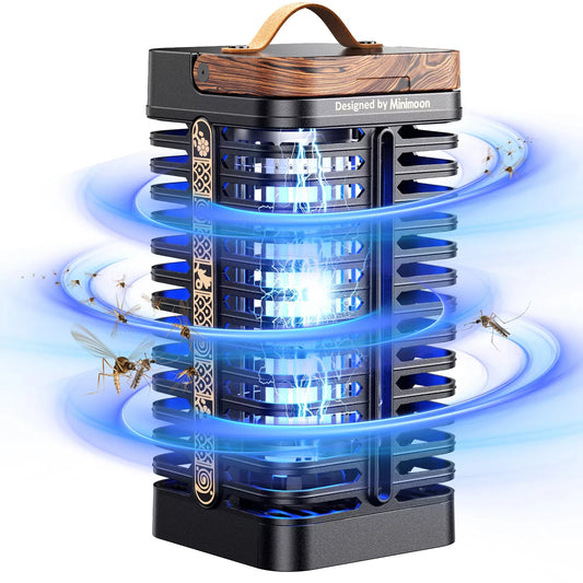 Minimoon Bug Zapper Outdoor 4200V High-Voltage Mosquito Zapper 15w Fly Zapper Fly Traps Mosquito Trap for Home Patio Courtyard