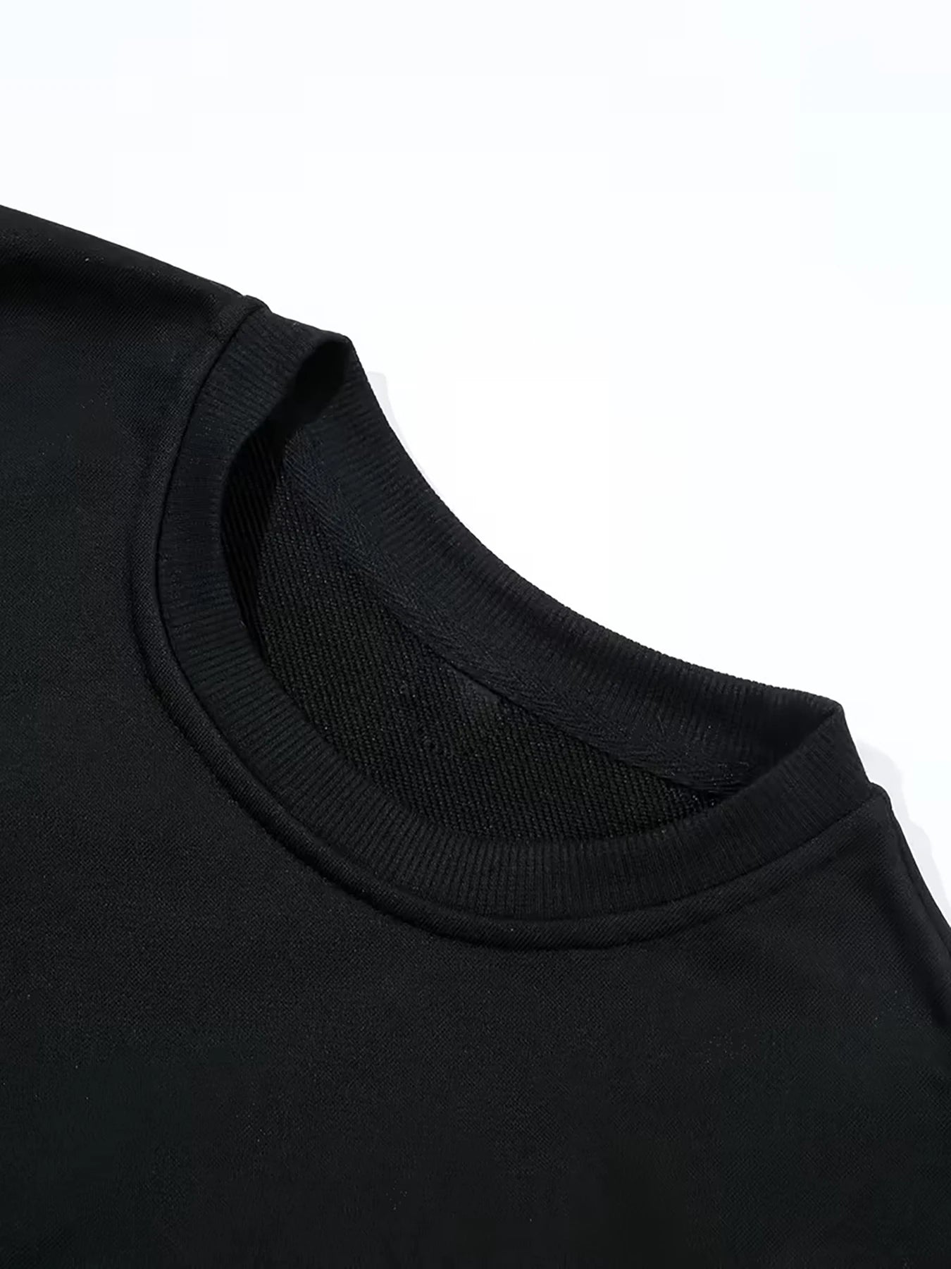 Horse Print Crewneck Sweatshirt for Women Casual Wear Black Plus-Size