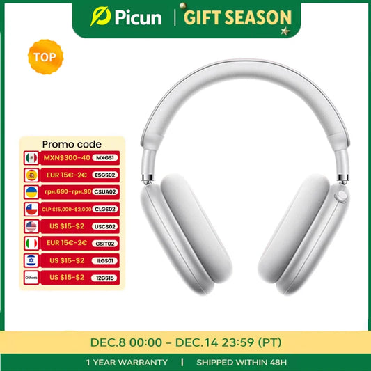 Picun F8 Pro ANC Wireless Headphones 3D Spatial Audio Head Tracking -52dB ANC HIFI Bluetooth Headset ENC HD Mic Low-Latency APP