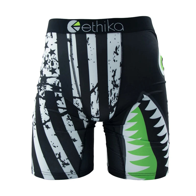 ETHIKA Men Underwear Boxers 1Pcs Sexy Breathable Mesh Crotch Man Swimming Underpants Plus Size Mens Panties Men's Boxers Briefs