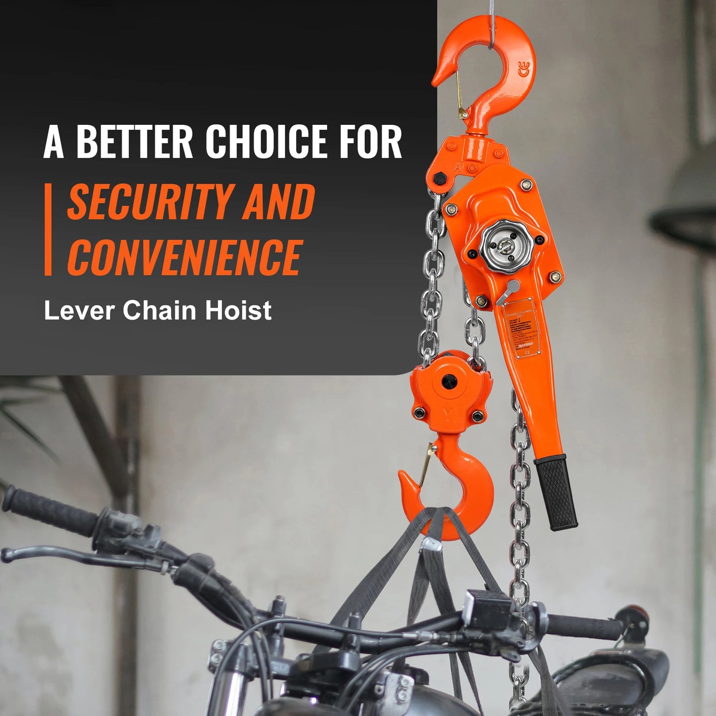 SucceBuy 1.5/3T Manual Lever Chain Hois 10/20ft with Double-Pawl Brake 360° Rotation Hook for Garage Factory Dock Clearance Sale