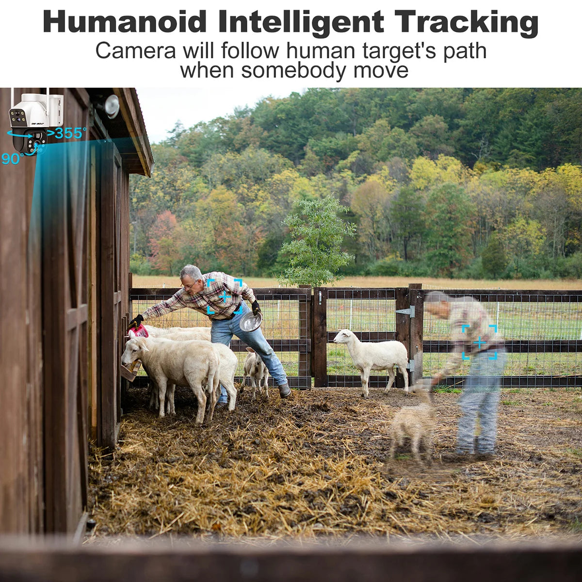 GENBOLT 4G SIM Solar Camera 4X Zoom Wireless Outdoor Cameras with HD 30m Night Vision15600mAh PTZ Surveillance Camera Dual Lens