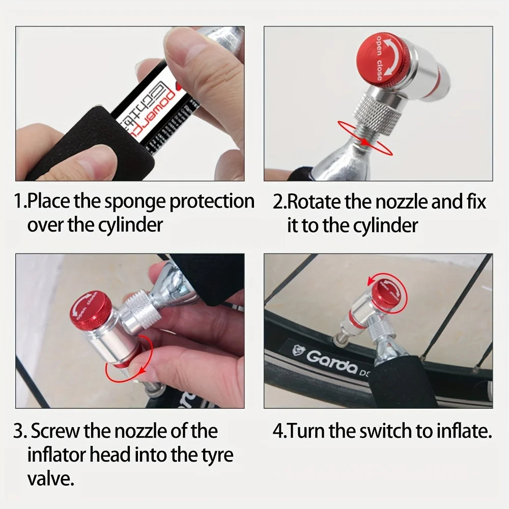 ThinkRider CO2 Bike Pump With Schrader Presta Adapter Aluminum