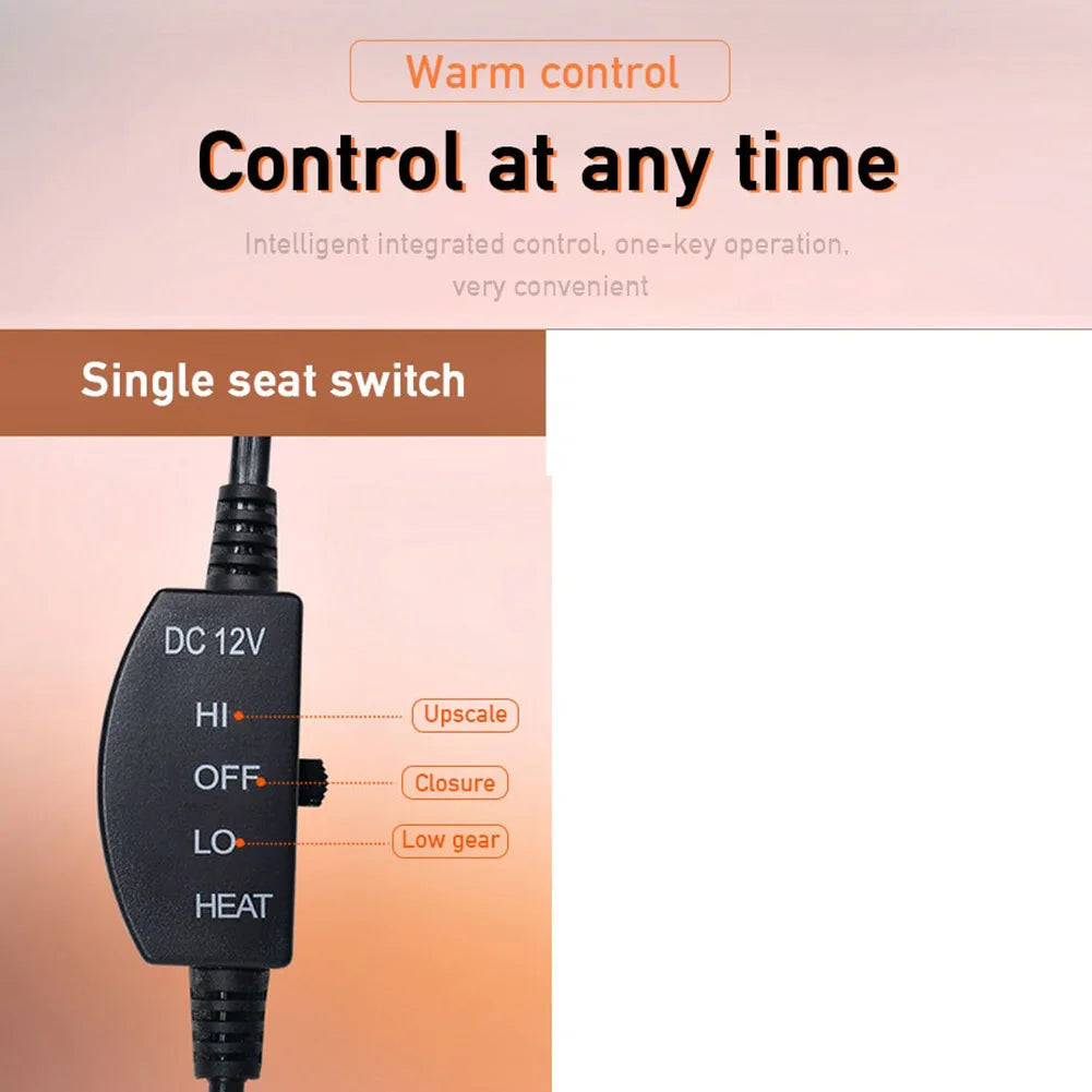 MOJOYCE Car Heated Seat Cover 12V Heating 2 Gear Adjustable Non Slip
