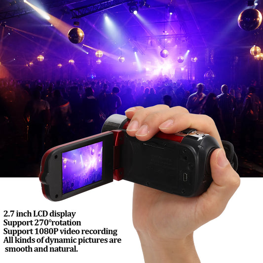 Camera Recorder Portable Video Camera Camcorder 16X Zoom 270° Rotation Handheld 2.7inch Color Screen Full HD 1080P for Gifts