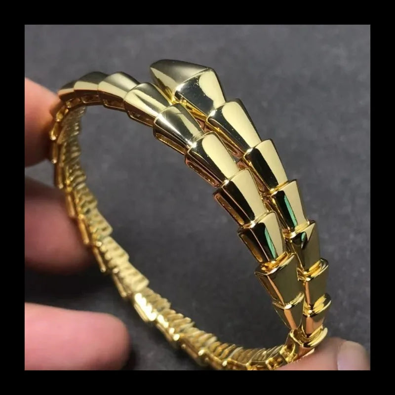 CN Guangdong Snake Bracelet Sterling Silver and 18k Rose Gold