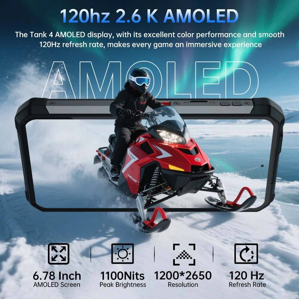 8849 Tank 4 Unihertz Rugged Smartphone Projector 720P 100 Lumen 5G 6.78'' AMOLED 512G Android14 11600mAh Dimensity 7300 120Hz