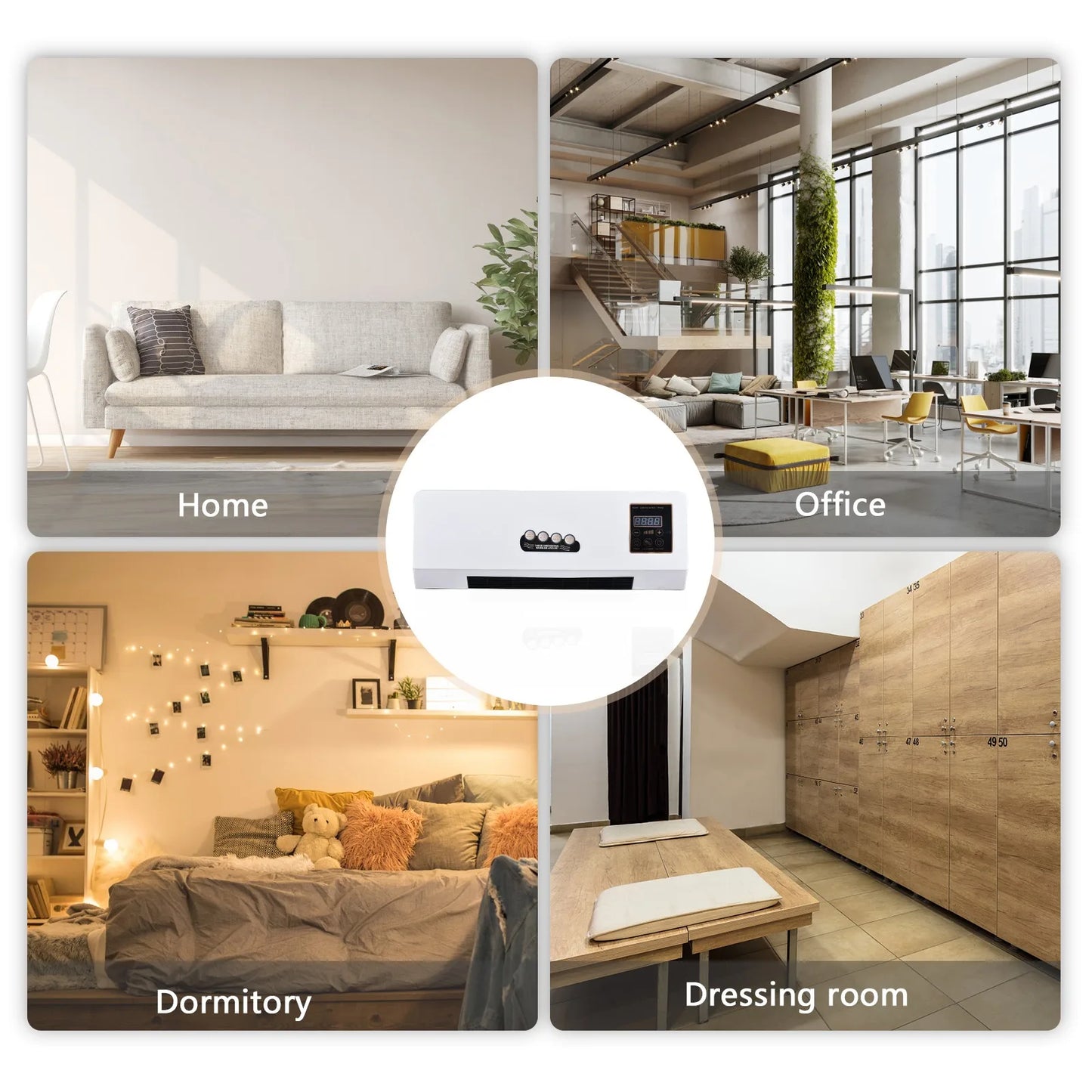2-in-1 Cooling Heating Fan Timing Heater and Fan Combo Dual Use Wall Mounted Electric Fan and Space Heater with Remote Control