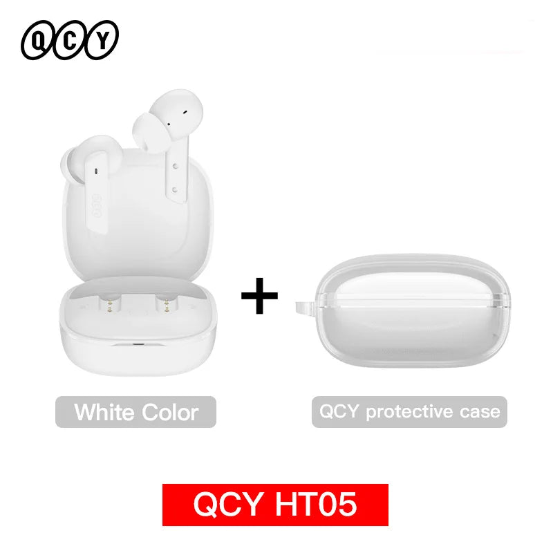 QCY HT05 ANC Wireless TWS Bluetooth 5.2 Earphones 40dB Active Noise Cancellation Headset in-Ear Mics Handfree Phone Earbuds