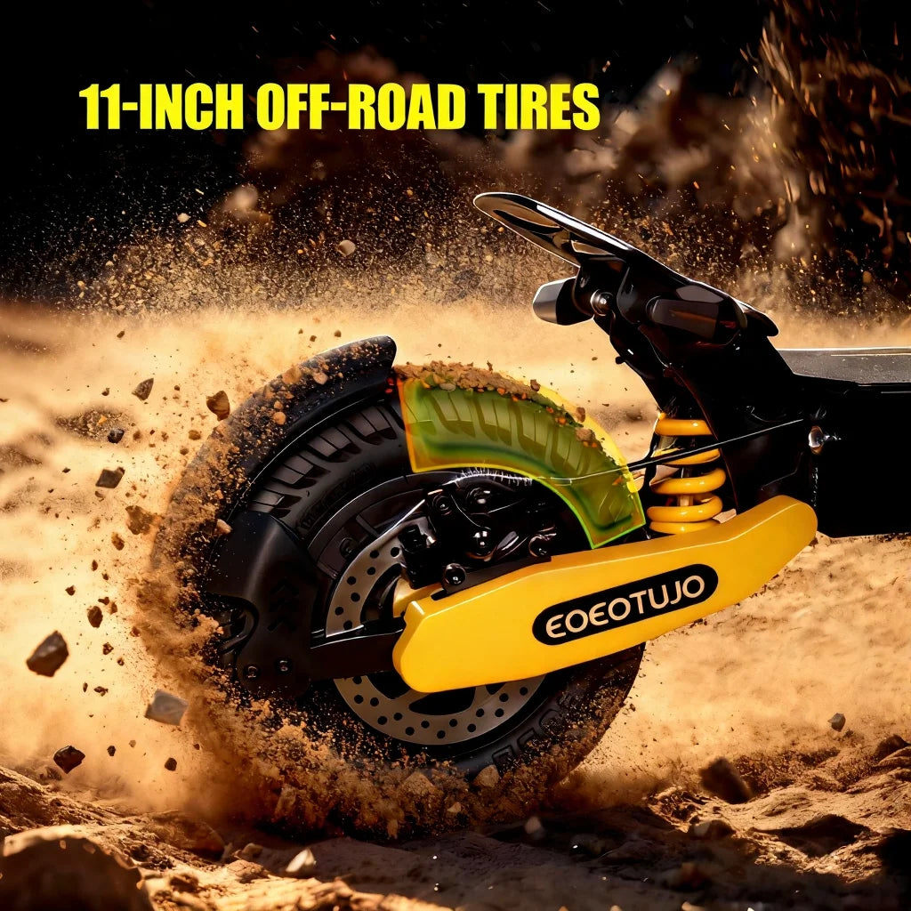 EOEOTWO GT06 Electric Scooter Adults 30MPH,1200W Motor E-Scooter,11'' Off-Road Tire Scooter with Dual Suspension & Side Light
