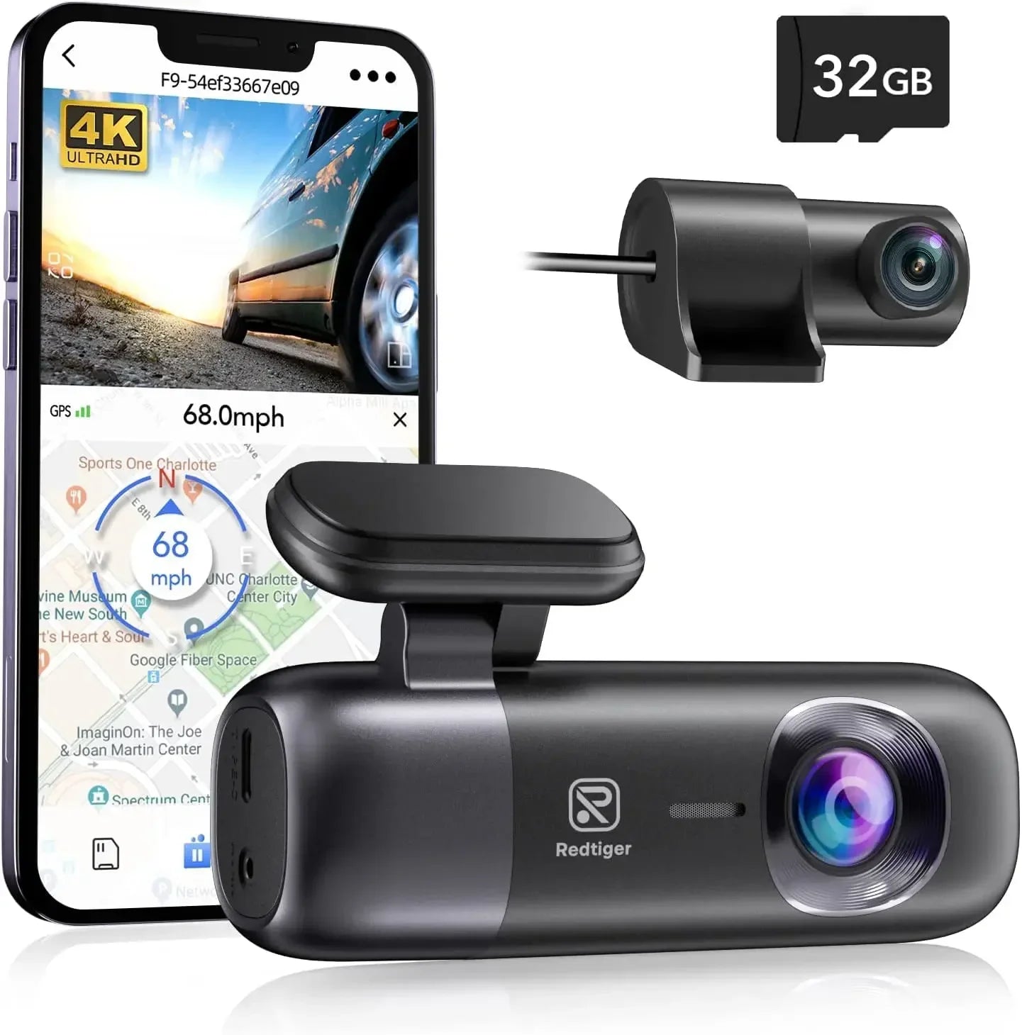 REDTIGER Dash Cam 4K Front and Rear WiFi GPS Car Camera with Parking Mode