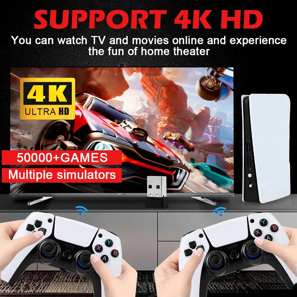 GB5 Video Game Console 256G 50000+ Retro Games HDTV Game Box 5 with Two Gamepads 45 Emulators For PS1/PSP/NDS/N64 Gaming Stick