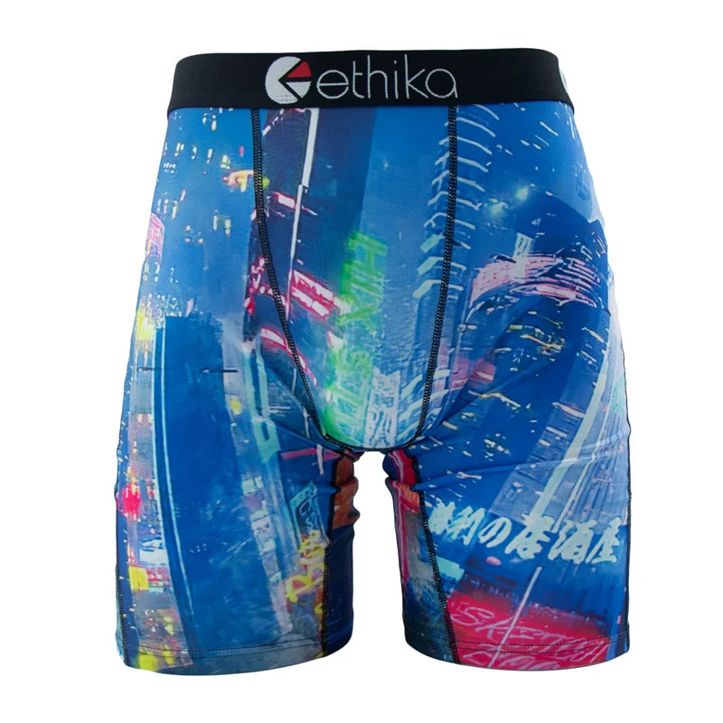 ETHIKA Men Underwear Boxers 1Pcs Sexy Breathable Mesh Crotch Man Swimming Underpants Plus Size Mens Panties Men's Boxers Briefs