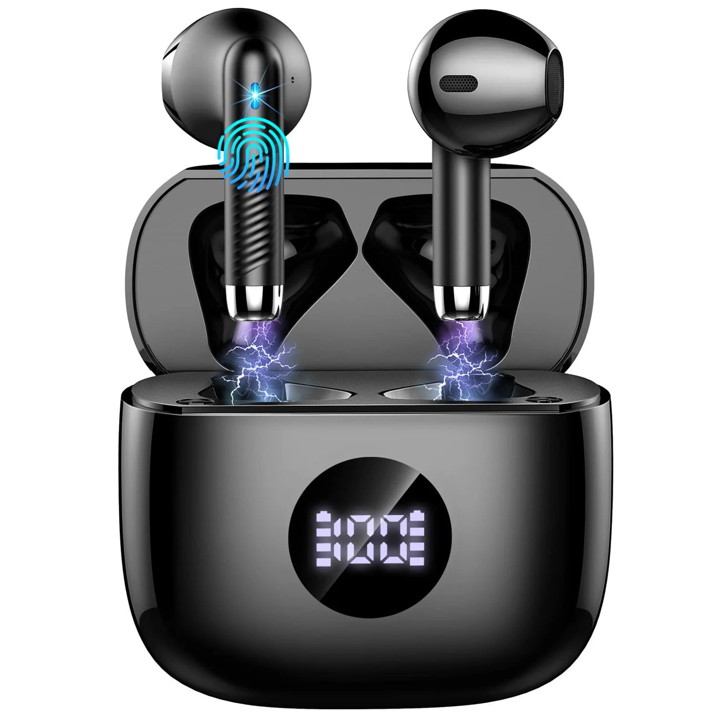 DRSAEC Wireless Earbuds, Bluetooth 5.3 Ear Buds LED Power Display Headphones, in-Ear Noise Cancelling Mic, 40H Playback.
