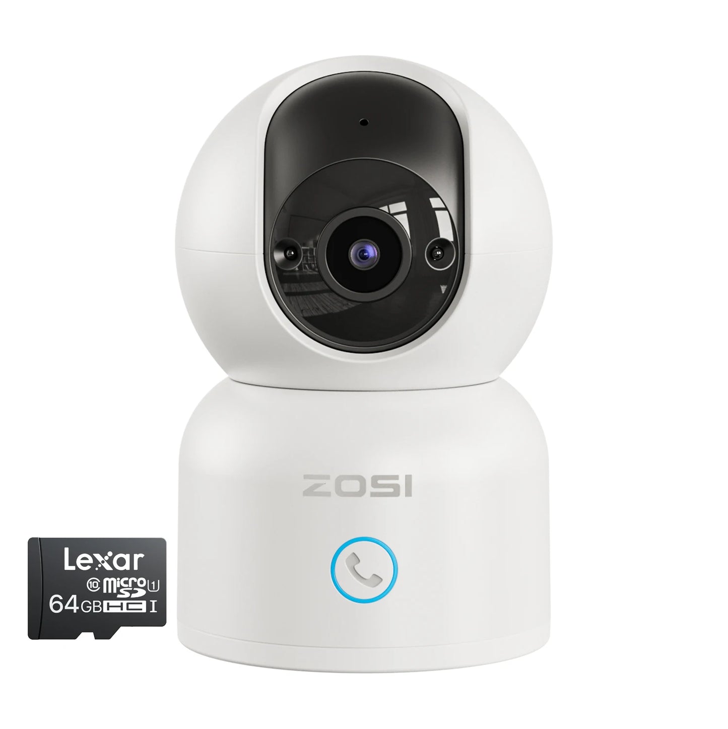 ZOSI C518 Indoor Pan/Tilt Smart Security IP Camera 2K 360° Baby Pet Monitor AI Human Tracking 2.4G/5G WiFi Surveillance Camera