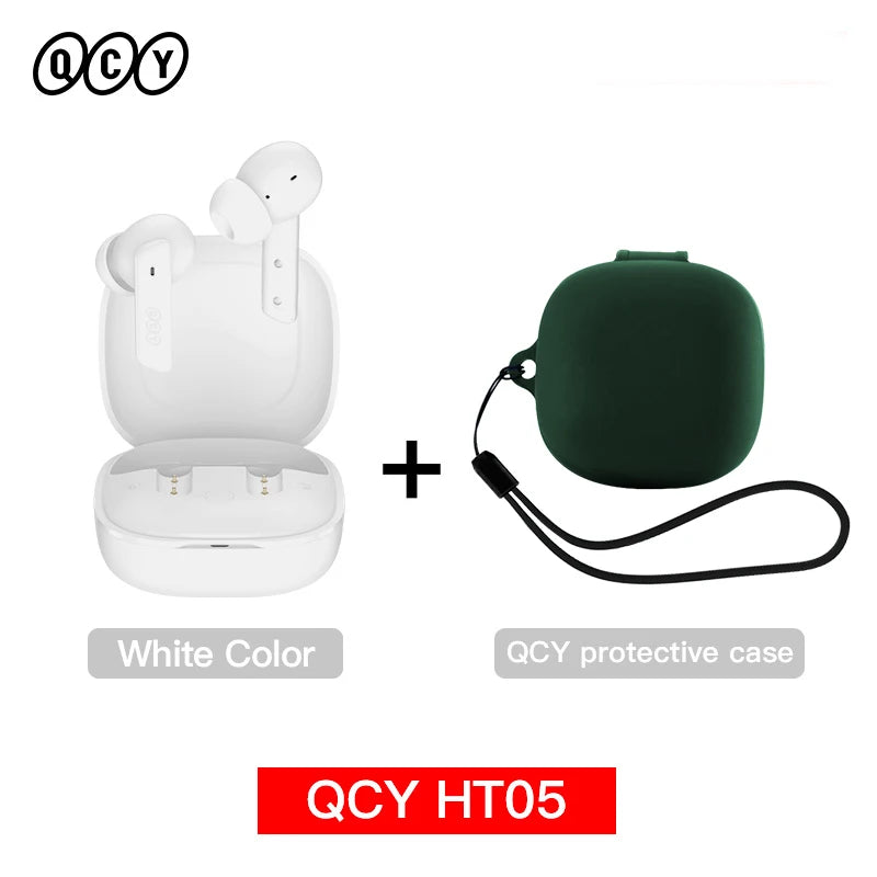 QCY HT05 ANC Wireless TWS Bluetooth 5.2 Earphones 40dB Active Noise Cancellation Headset in-Ear Mics Handfree Phone Earbuds