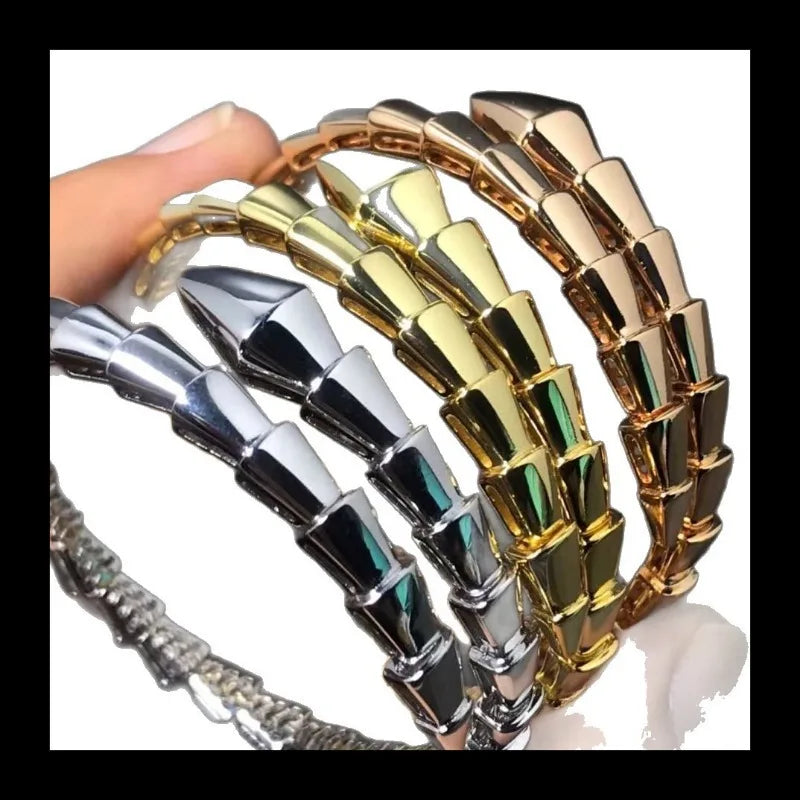 CN Guangdong Snake Bracelet Sterling Silver and 18k Rose Gold