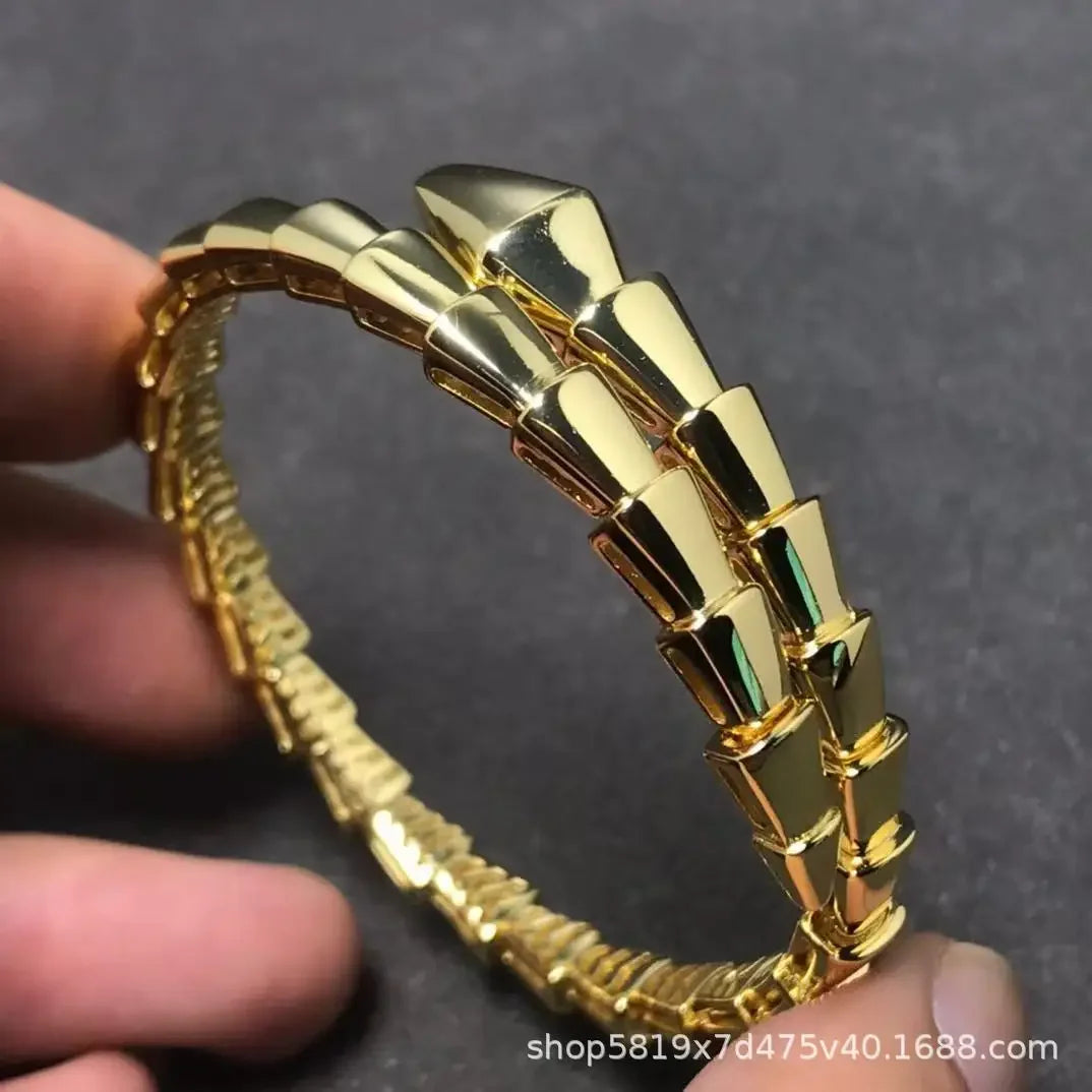 CN Guangdong Snake Bracelet Sterling Silver and 18k Rose Gold