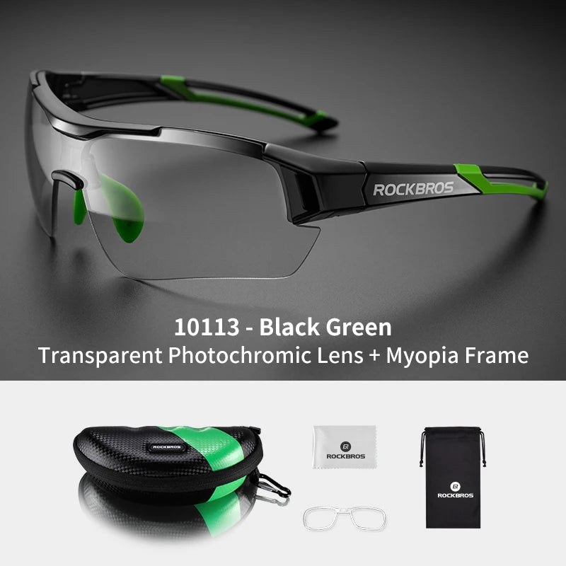 ROCKBROS Cycling Photochromic Glasses UV400 Protection Sunglasses Lightweight Bicycle Glasses Men Women Outdoor Sports Glasses