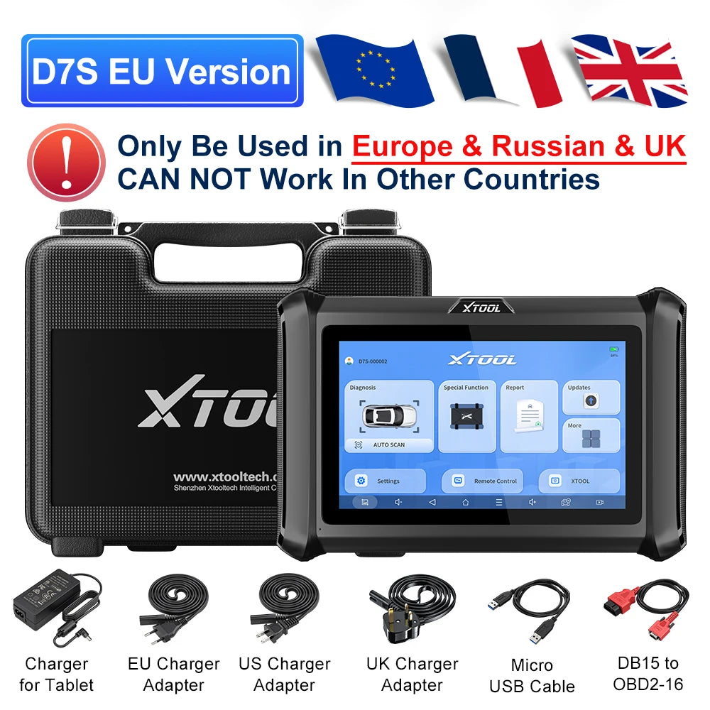 XTOOL D7S All Systems Car Diagnostic Tools Bidirectional Scanner ECU Coding 39+ Resets Automotive Scanner Built-in CANFD DOIP