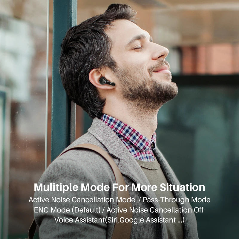 Refurbished TOZO NC2 ANC In Ear Earphones Wireless Earbuds With Mics Noise Cancelling 35dB HiFi Stereo Deep Bass Touch Control