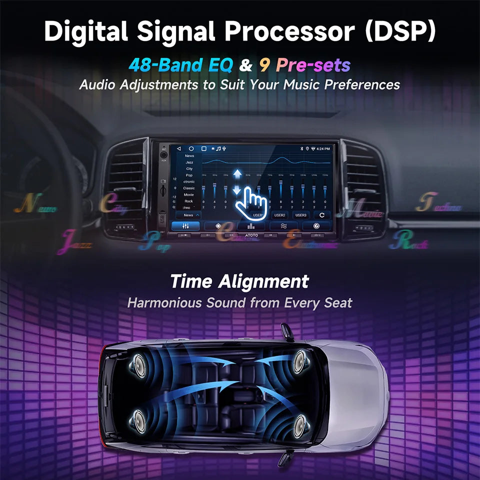 ATOTO Android Double 2 Din Car Stereo 7 inch Automotive Multimedia Player Radio Android Auto Carplay Screen Navigation 2Din A5L