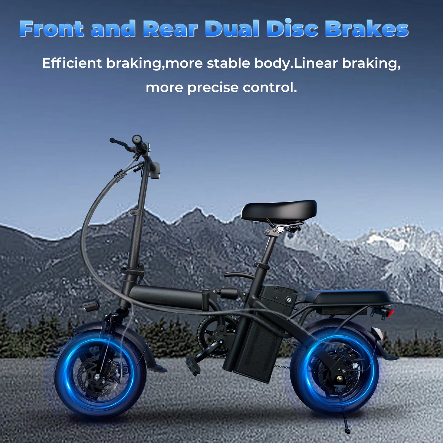 LELEKUAI 500W Adult Folding Electric Bike Removable Battery