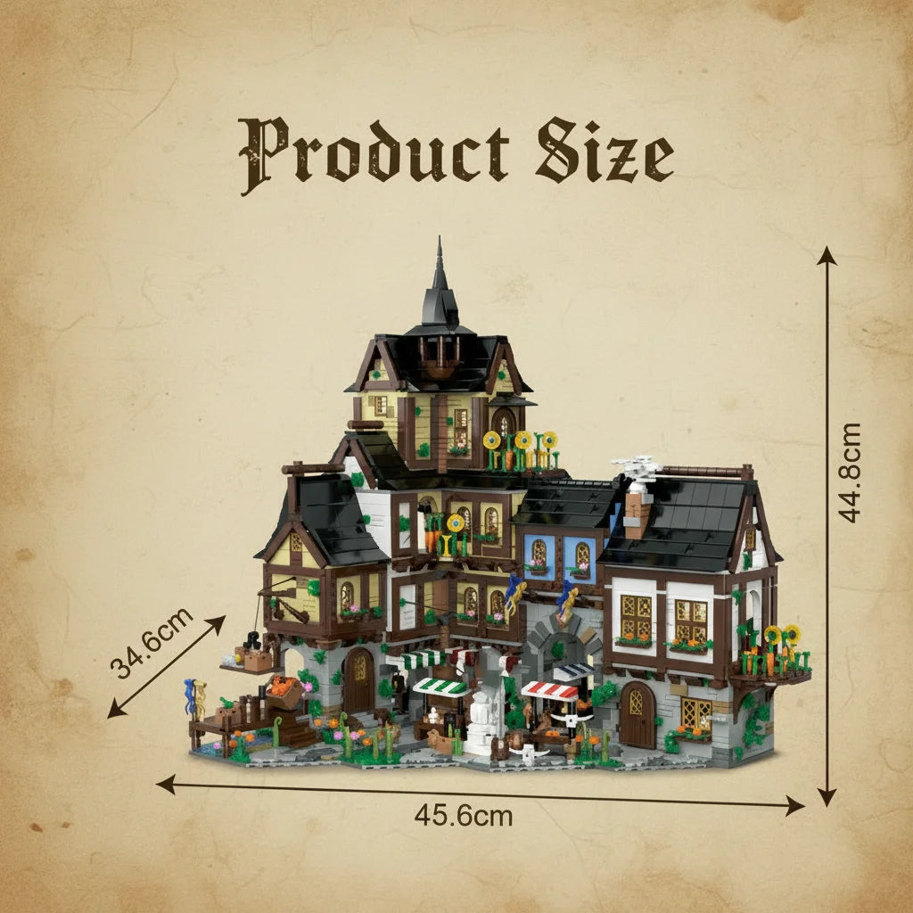 3867PCS Medieval Europe Towns Buildings Blocks Streetview Village Modular Architecture Model Kit Assembly Toy Gift for Kid Adult