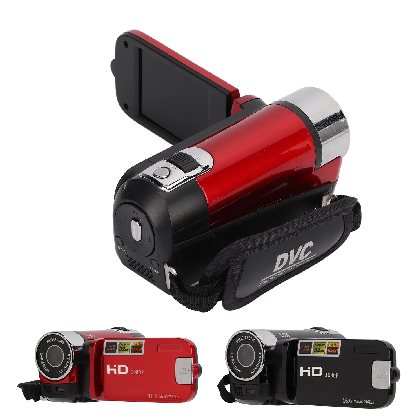 Video Camera Camcorder 270° Rotation Portable Camera Recorder Handheld 16X Zoom Full HD 1080P for Gifts for Family for Kids