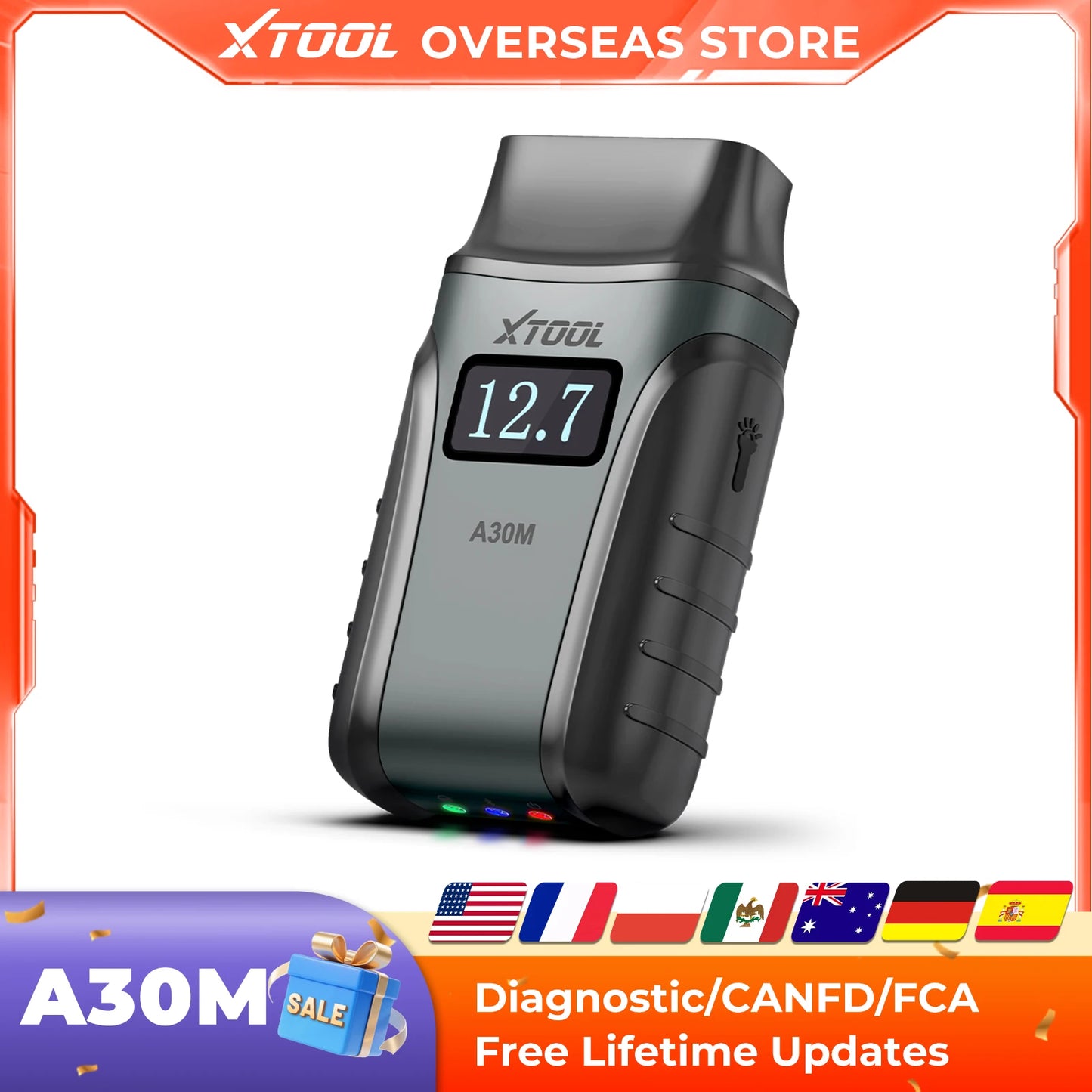 XTOOL A30M Full System Diagnostic Tool Bidirectional OBD2 Scanner Auto Scan Multi-language with 26+Reset Lifetime Free Update