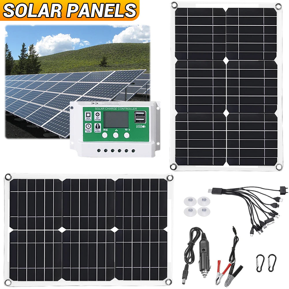 600 Watts Solar Panel Kit 100A 12V Battery Charger with Controller Caravan Boat