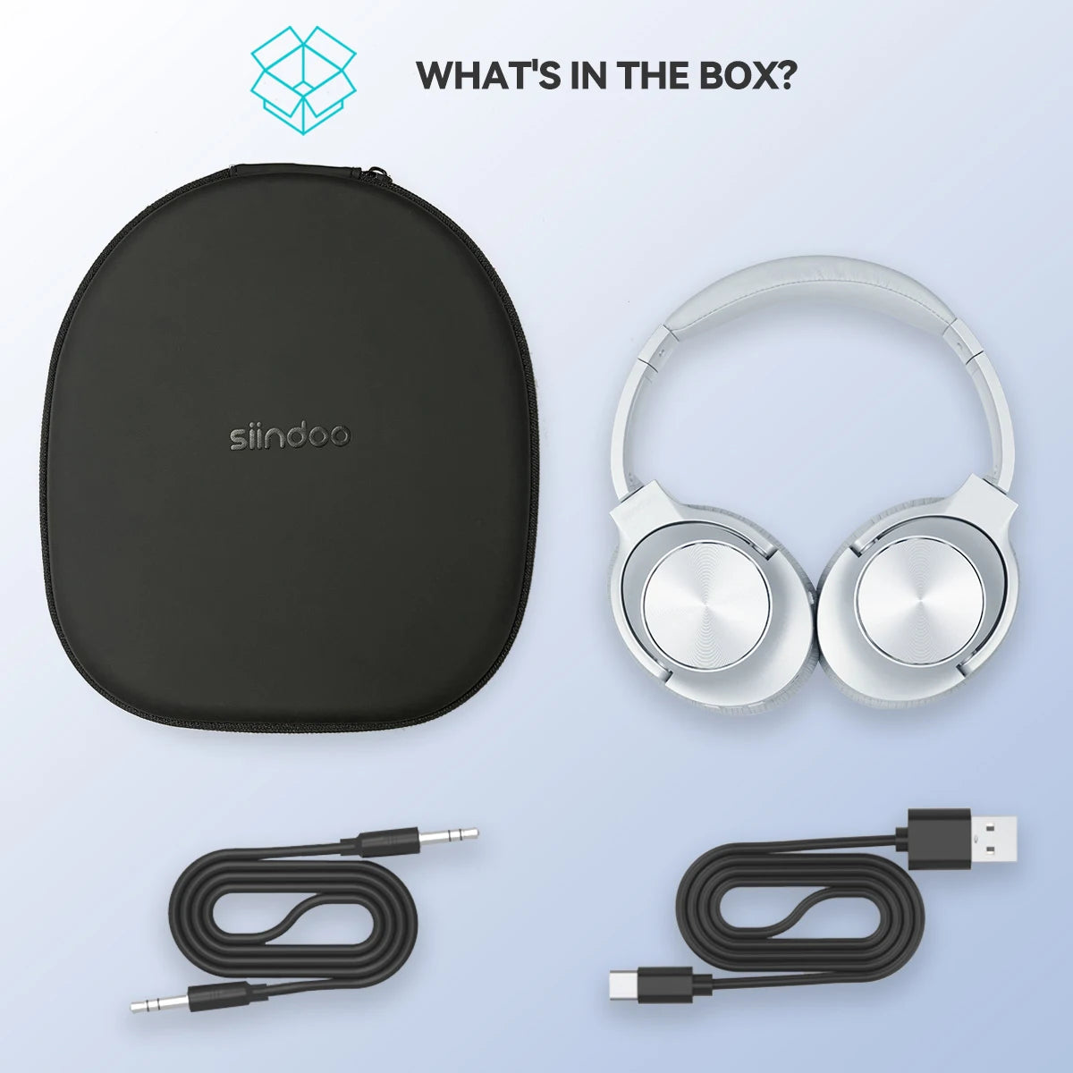 Siindoo JH-ANC805B Active Noise Cancelling Wireless Headphones Over Ear with Mic BT 5.3 HiFi Stereo Headset Deep Bass for PC TV