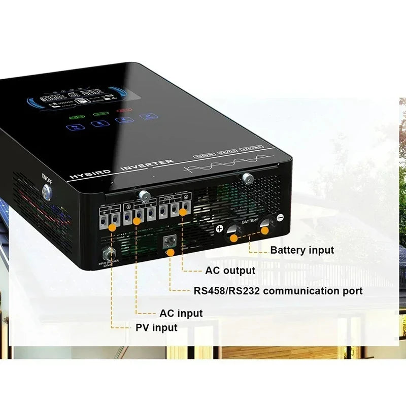 ECGSOLAX 4KW Hybrid Solar Inverter 24V 110V/120V With MPPT 110A Solar Charger Touch screen LCD Hybrid Inverter Max PV 350VDC