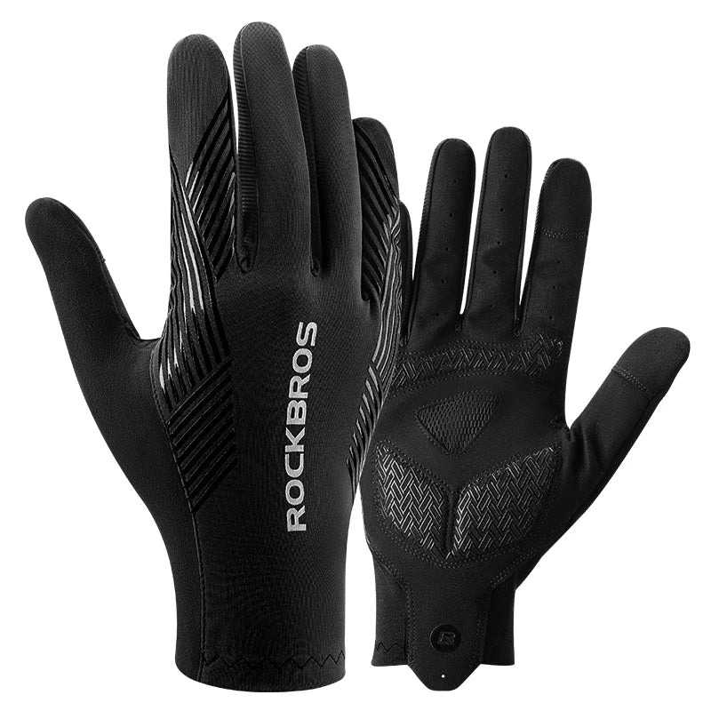 ROCKBROS Sports Cycling Gloves Breathable MTB Road Bike Non-slip Gloves Touch Screen Men Women Full Finger Motorcycle Gloves